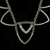 Luxury Crystal Necklace Silver NWOT