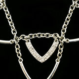 Luxury Crystal Necklace Silver NWOT