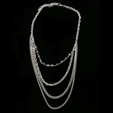 Luxury Crystal Necklace Silver NWOT
