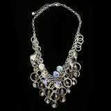 Luxury Faceted Necklace Silver/Clear NWOT