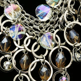 Luxury Faceted Necklace Silver/Clear NWOT