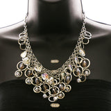 Luxury Faceted Necklace Silver/Clear NWOT