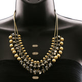 Luxury Crystal Necklace Gold/Dark-Silver NWOT