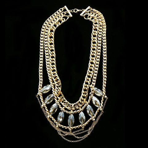 Luxury Crystal Necklace Gold NWOT