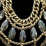 Luxury Crystal Necklace Gold NWOT
