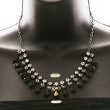 Luxury Crystal Necklace Gunmetal/Black NWOT