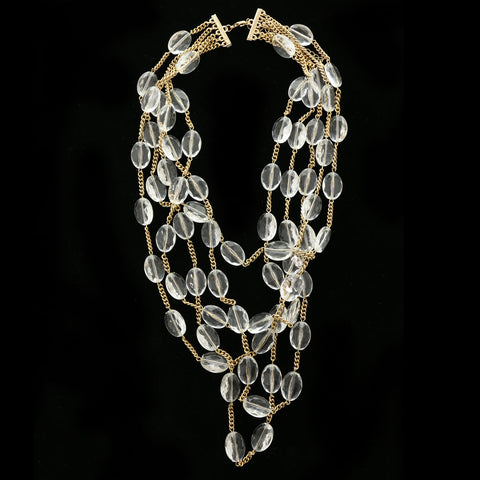Luxury Crystal Necklace Gold NWOT