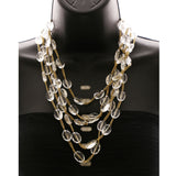 Luxury Crystal Necklace Gold NWOT