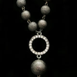 Luxury Crystal Y-Necklace Gunmetal/Dark-Silver NWOT