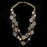 Luxury Crystal Necklace Gold/Pink NWOT