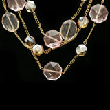 Luxury Crystal Necklace Gold/Pink NWOT