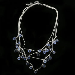 Luxury Faceted Necklace Silver/Blue NWOT