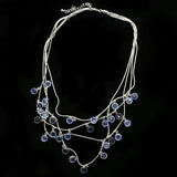 Luxury Faceted Necklace Silver/Blue NWOT
