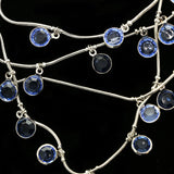 Luxury Faceted Necklace Silver/Blue NWOT