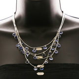 Luxury Faceted Necklace Silver/Blue NWOT
