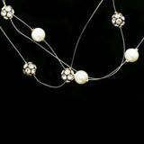 Luxury Pearl Crystal Necklace Gold & White NWOT