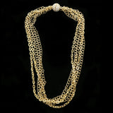 Luxury Crystal Magnetic Clasp Necklace Gold NWOT