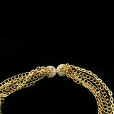 Luxury Crystal Magnetic Clasp Necklace Gold NWOT