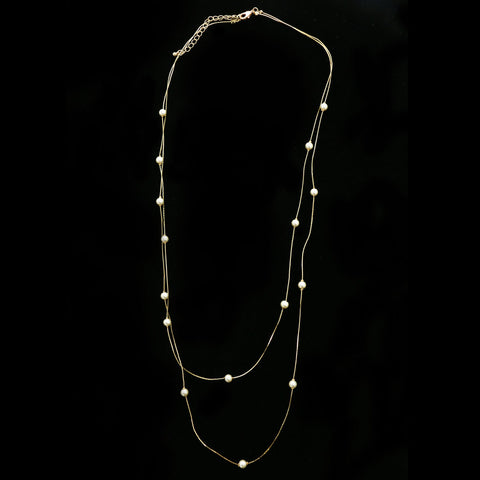 Luxury Pearl Necklace Gold/White NWOT