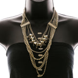 Luxury Crystal Necklace Gold NWOT