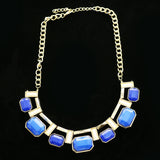 Luxury Faceted Necklace Gold/Blue NWOT