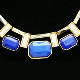 Luxury Faceted Necklace Gold/Blue NWOT