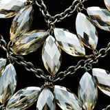 Luxury Crystal Necklace Gunmetal NWOT