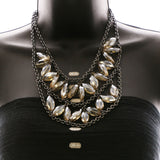 Luxury Crystal Necklace Gunmetal NWOT