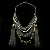 Luxury Crystal Necklace Gunmetal/Gray NWOT