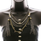 Luxury Crystal Necklace Gunmetal/Gray NWOT