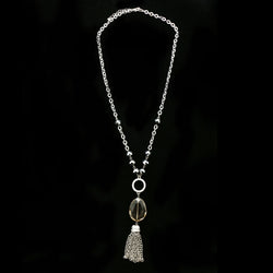 Luxury Crystal Necklace Silver/Dark-Silver NWOT