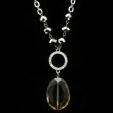 Luxury Crystal Necklace Silver/Dark-Silver NWOT