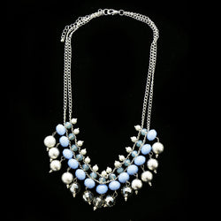 Luxury Crystal Necklace Silver/Blue NWOT