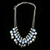 Luxury Crystal Necklace Silver/Blue NWOT