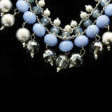 Luxury Crystal Necklace Silver/Blue NWOT