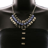 Luxury Crystal Necklace Silver/Blue NWOT