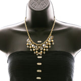 Luxury Faceted Crystal Necklace Gold & White NWOT