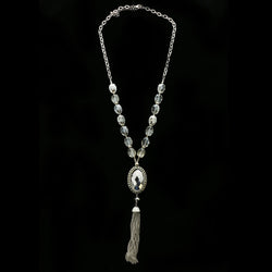 Luxury Crystal Y-Necklace Silver NWOT