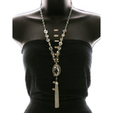 Luxury Crystal Y-Necklace Silver NWOT