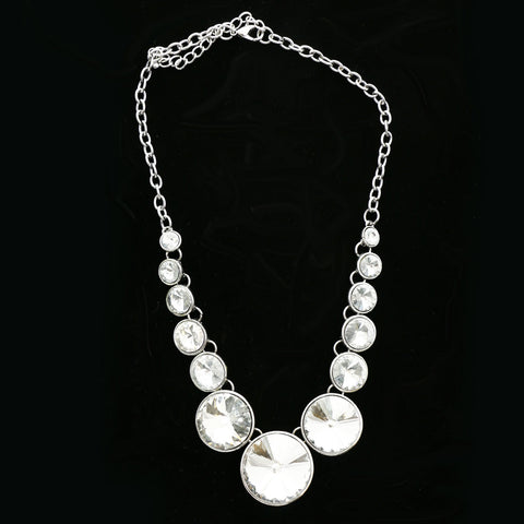 Luxury Crystal Necklace Silver NWOT