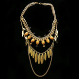 Luxury Crystal Necklace Gold/Brown NWOT