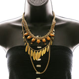 Luxury Crystal Necklace Gold/Brown NWOT