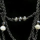 Luxury Faceted Necklace Gunmetal/Black NWOT
