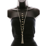 Luxury Crystal Y-Necklace Silver NWOT