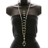 Luxury Crystal Y-Necklace Silver NWOT