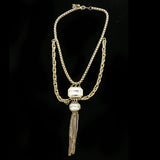 Luxury Crystal Y-Necklace Gold NWOT
