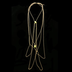 Luxury Faceted Necklace Gold/Green NWOT