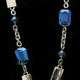 Luxury Faceted Necklace Silver/Blue NWOT