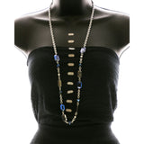 Luxury Faceted Necklace Silver/Blue NWOT