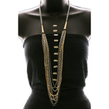 Luxury Crystal Necklace Gold/Black NWOT